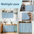 thumbnail image 6 of Gray Blue Color Under Sink Curtain for Closet, Privacy Short Cabinet Curtains, Abstract Woven Texture Vintage Minimalist Self Adhesive RV/Open Cabinet Skirt Adds Bathroom Storage 11"x13", 6 of 8