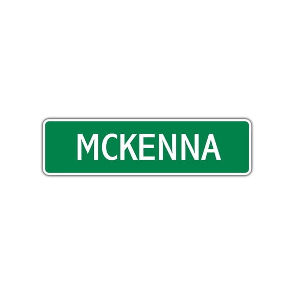 Mckenna Girls Children Name Letter Printed Label Indoor Outdoor Novelty Wall Plaque Decoration Aluminum Sign 4"x13.5"