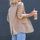 thumbnail image 5 of Women Fashion Blazer Solid Color Turndown Collar Long Sleeve Work Outwear Suit, 5 of 8