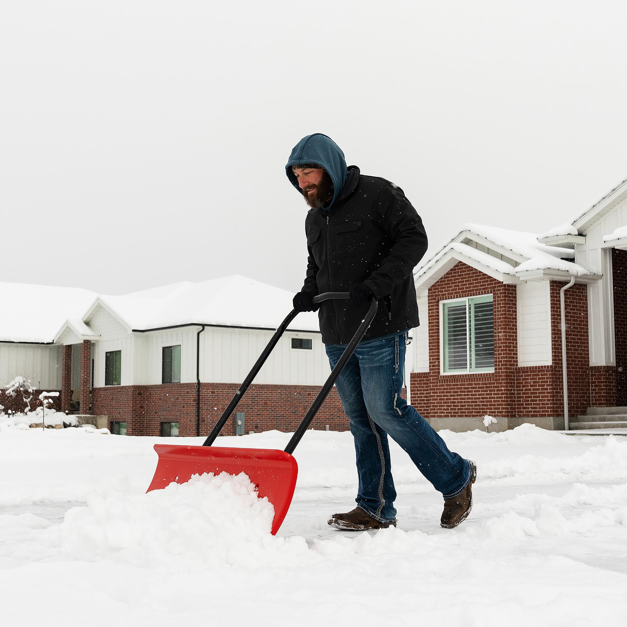 Lifetime Products 42 inch Wide Snow Pusher, Red (60530)
