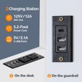 thumbnail image 5 of VINGLI Loft Bed with Desk, Wood Bunk Bed Twin Size with RGB LED for Adults, 2 Charging Station on High Guardrail and Desk,Wood Slat Support, White, 5 of 9