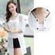 thumbnail image 3 of Chaqueta de béisbol ultrafina con protección solar para mujer, prendas de vestir midi holgadas (blanco, S), 3 of 14