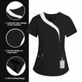 thumbnail image 1 of LVHAOGJOB Short Sleeve Tees for Women Loose Shirts Solid Color with Pockets Ladies Tops Daily, 1 of 8