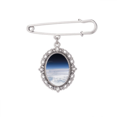thumbnail image 1 of White Clouds Layer Atmosphere Brooch Pin Dress Shirt Shawl Clips, 1 of 3