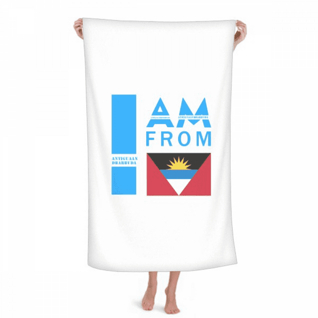 Je Viens d'Antigua et de Barbuda Serviette de Bain Débarbouillette Douce en Coton