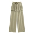 thumbnail image 5 of Noric Women Straight Leg Peplum Pants with Pockets High Waisted Drawstring Casual Summer Flowy Palazzo Pants Loose Fit, 5 of 7