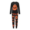 thumbnail image 3 of Pijamas familiares a juego para Halloween, peleles para bebé/ropa para perro/camisetas de manga larga y pantalones con estampado de calabaza., 3 of 7