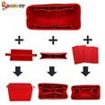 thumbnail image 5 of Spencer Felt Purse Bag Organizer Insert Bag In Bag with Zipper Handbag Tote Shaper Fit Speedy Neverfull "Red,Medium", 5 of 7