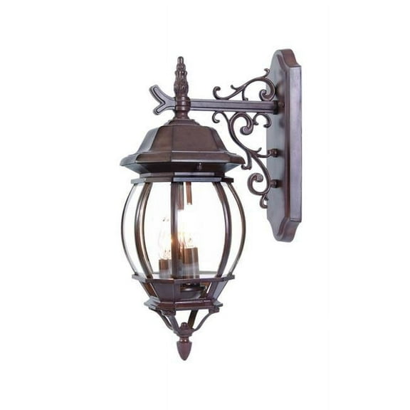 22 x 7.5 x 12 in. Chateau 3-Light Burled Walnut Wall Light