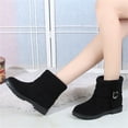 thumbnail image 3 of Oyedens Winter Ankle Boots for Women Thermal Plush Lined Knit Snow Ankle Booties Casual Mid Calf Boots, 3 of 5