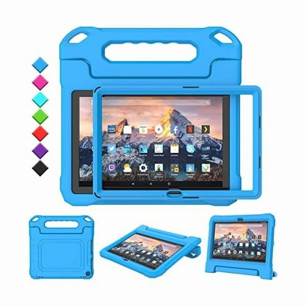 wonim11 Kids Case for Amazon Fire 10 Pro/10 Plus/HD 10 Tablet(13th/11th Generation, 2023/2021 Release), Durable Shockproof Protective Case with Screen Protector for Kindle Fire HD 10 Tablet, Blue
