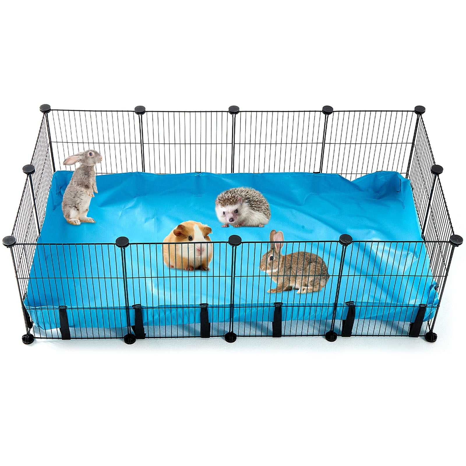 Large Indoor Small Animal Playpen Cage with Waterproof Liner 48L x 24W x 16H 12 Panels Ideal for Guinea Pig Rabbit Bunny Metal Cage Walmart