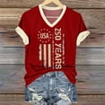thumbnail image 6 of YVNAURA America 250 Shirt for Women V Neck Patriotic Tee 250th Anniversary USA Flag Top 4th July Semiquincentennial 1776-2026 Independence Day Outfit Summer Casual T Shirt, Red, L, 6 of 7