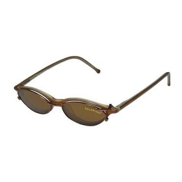 NEW SMARTCLIP 903 MENS/WOMENS CAT EYE FULL-RIM HONEY / PEARL WITH BROWN CLIP-ON CAT EYE WITH POLARIZED FRAME DEMO LENSES 45-15-140 SUNGLASS LENS CLIP-ONS FLEXIBLE HINGES EYEGLASSES/EYEGLASS FRAME