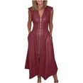 thumbnail image 2 of YUNAFFT Fashionable Women's Sleeveless Bodycon Dress Featuring a Front Zipper and Contoured Waist in a Classic Solid Hue, 2 of 6