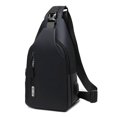 thumbnail image 2 of Bolso de hombro de color sólido para hombre, bolso de pecho con USB, bolso de mensajero deportivo para ocio, bolso de viaje para exteriores, bolso para hombre, 2 of 5