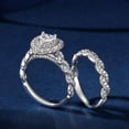 thumbnail image 6 of Bow Jewelry 14K White Gold Plated 1.47 Ct Heart Cut Double Halo Rings - Gorgeous Bridal Set Jewelry Rings - Beautiful Heart Shape Proposal Rings - Ideal Delicate Rings for Special Moments, 6 of 10