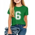 thumbnail image 5 of SGFCWSX Girls Short Sleeve T-Shirt, Kids Graphic Summer Breathable Top, Casual Everyday Tees Green Size 9-10 Years, 5 of 6