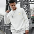 thumbnail image 3 of Men's 330g 100% Cotton Emoji Pattern Dropped Shoulder Crew Neck Sweatshirt, 3 of 30