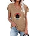 thumbnail image 4 of Birdeem Mode Femmes Été Col en V Manches Courtes T-Shirt Imprimé Décontracté Blouse, 4 of 4