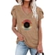 thumbnail image 2 of Blusa informal con estampado de manga corta y cuello en V de verano para mujer con estilo OAVQHLG3B Store  lin121212, 2 of 4