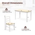 thumbnail image 3 of Costway 5-Piece Dining Set Solid Wood Kitchen Furniture with Rectangular Table & 4 Chairs Natural, 3 of 10