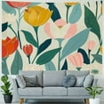 thumbnail image 4 of JEUXUS Tulip Art Print Flower Market Botanical Floral Tapestries Painting, 4 of 6