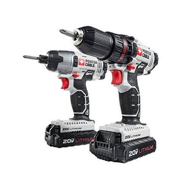 PORTER CABLE 20-Volt Max Lithium-Ion Cordless 1/2-Inch Drill And Impact Driver Combo Kit, PCCK604L2 PORTER CABLE 20-Volt Max Lithium-Ion Cordless 1/2-Inch Drill And Impact Driver Combo Kit, PCCK604L2