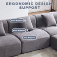 thumbnail image 2 of 120"Modern L Shaped Modular Sectional Sofa, Boneless Cloud Couch with Ottoman, Oversized Corduroy Couch Deep Seat, 30D Sponge for Indoor Living Room, No Assembly Required(Dark Grey), 2 of 7