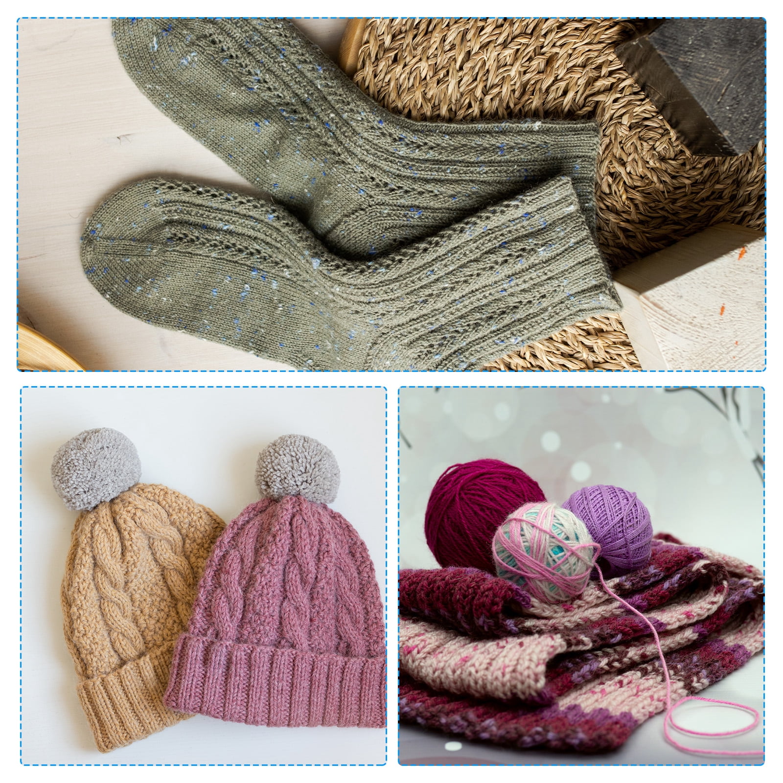Uxcell 32 Hooks Wooden Weaving Machines Kit, Sock Hat Scarf Sweater Handmade Weave Tool with Pick Needle, Wood