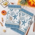 thumbnail image 3 of Blue Coastal Nautical Kitchen Towels Set of 2, Summer Beach Starfish Shell Coral Soft Microfiber Dish Towels, Absorbent Quick-Dry Washable Dishcloths for Kitchen Cleaning, Drying Dishes, 18x28 Inches, 3 of 9