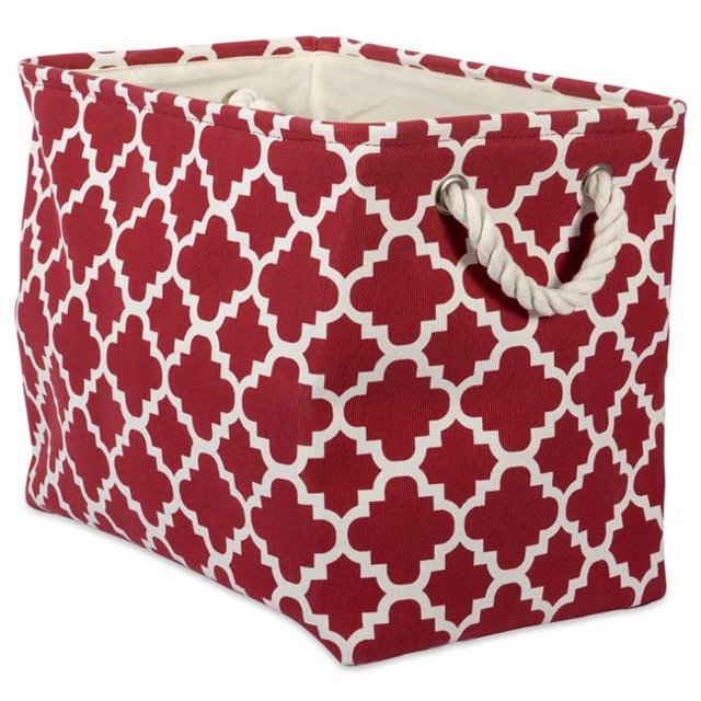 Design Imports CAMZ37886 16 x 10 x 12 Po. Bac de Rangement Rectangulaire en Polyester à Treillis, Rouille - Moyen
