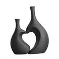 thumbnail image 3 of Juego de Jarrón de Cerámica, Maceta, Soporte para Contenedor de Flores, Jarrón Decorativo en Forma de Corazón para Decoración Del Hogar, Estantería Negro, 3 of 8