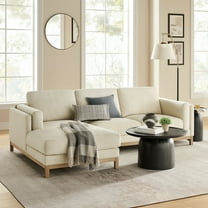 Modway Roscoe Left-Facing Fabric Sectional Sofa with Chaise in Ivory