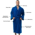 thumbnail image 3 of Alpine Swiss Pure Cotton Men Terry Cloth Bathrobe Super Absorbent Hotel Spa Robe, 3 of 8