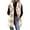 Beige, variant on Fall Winter Women Sleeveless Long Duster Waistcoat Print Button Long Outerwear