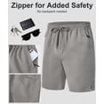 thumbnail image 4 of Lavenicole Men's Shorts Summer Casual Elastic Waist Drawstring, Lightweight with Zipper Pockets Gray 34W, 4 of 6