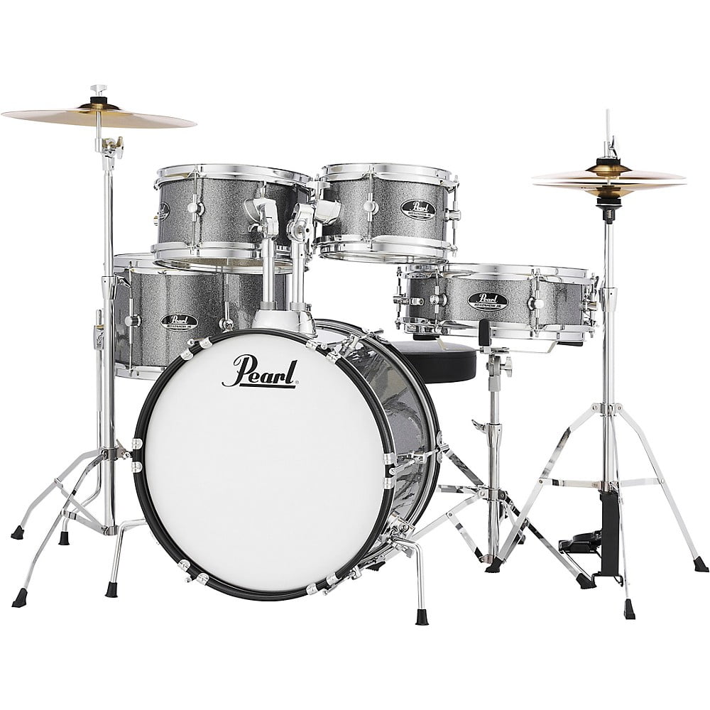 Pearl Roadshow Junior 5-Piece Drumset w/ 16" Bass Drum, Hardware & Cymbals - Grindstone Sparkle