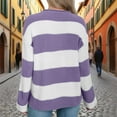thumbnail image 7 of Timegard Sweaters for Women Drop Shoulder Long Sleeve Loose Knit Tops Loose Striped Sweaters Fashion, 7 of 7