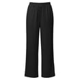 thumbnail image 3 of Amzcrzy Women'S Pants with Pockets Elastic Waist Linen Straight Leg Pants Versatile Summer Lounge Pant with Button Casual Solid Color Pants for Women, 3 of 7