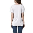 thumbnail image 6 of Ohufall Women's Cotton Maternity T Shirts Plus Size Pregnancy Clothes Summer Solid Color Short Sleeve Nursing Tops Loose Fit Casual Breastfeeding Tees, 6 of 6