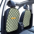thumbnail image 3 of Naloa Daisy Plaid Green 2Pcs Anti-Kick Back Seat Cover Kick Mat, Car Seat Protector with 3 Storage Pockets, 3 of 8