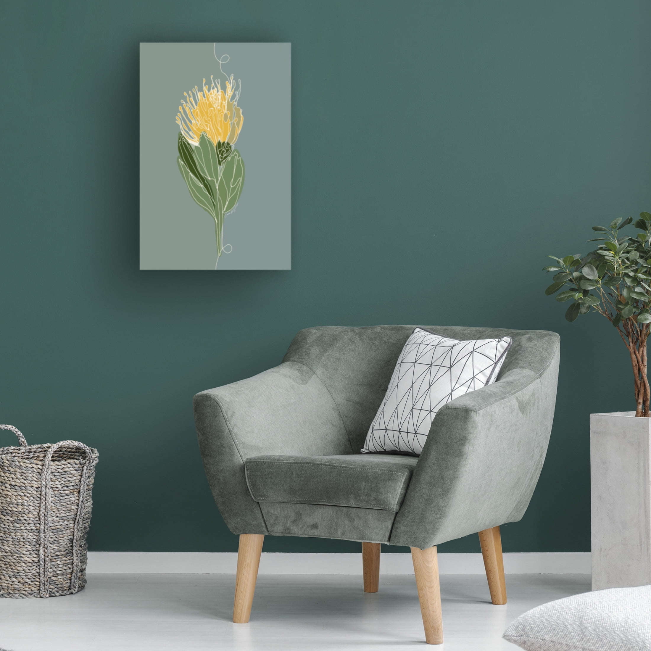 Canvas Wall Art - Cherie Roe Dirksen 'Yellow Pincushion Protea' Wall Art for Living Room, Bedroom, or Office Décor by Trademark Fine Art - 22 x 32 Inches