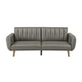 thumbnail image 6 of Weston Home Fosnavag Upholstered Convertible Split-Back Futon Sofa Bed with USB Charging Ports, Gray, 6 of 11