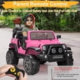 thumbnail image 2 of JOYMOR 12V Electric Two Seaters Ride on Car, Remote Control Kids Toddler Ride On Cars Motorized Vehicles Toy Car, Seat Belts, LED Lights and Horn (Pink), 2 of 9