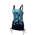 thumbnail image 6 of Douhoow Size Women Swimwear Leaf Print Padded Tank Tops Drawstring Shorts Summer Swimsuit, 6 of 9