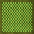thumbnail image 1 of Ahgly Company Indoor Square Checkered Green Modern Area Rugs, 7' Square, 1 of 4