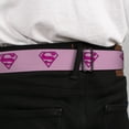 thumbnail image 4 of DC Comics Belt, Seatbelt Buckle Belt, Superman Shield Pink, Youth 22 to 32 Inches, 4 of 9