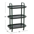 thumbnail image 4 of Main + Mesa Modern Plastic and Metal 3-Tier Trolley, Black and Dark Green, 4 of 5