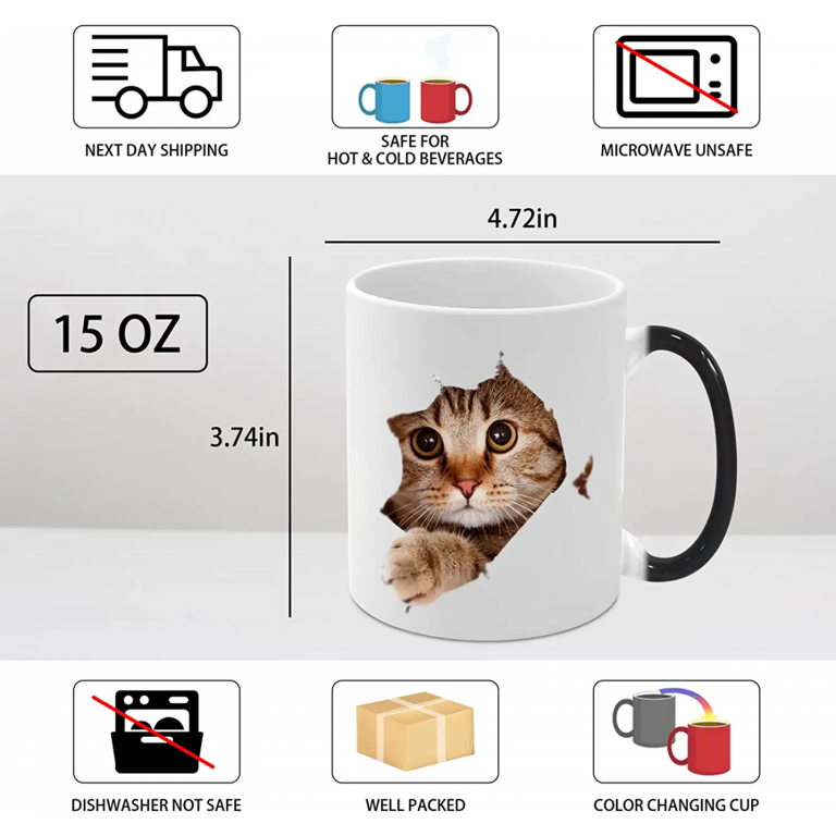 Custom Color-changing Mug, Kitty Gang Army Heat-activated Coffee